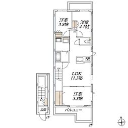 Gluck A 3LDKの間取図画像
