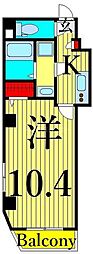 BlancClair浅草 1Kの間取図画像