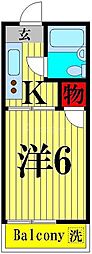 ビラサンホワイトJR 1Kの間取図画像