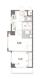 巷岡ビル 1LDKの間取図画像