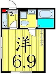 コート・リヴィエール 1Kの間取図画像