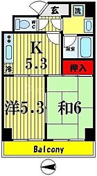 エコーピア 2DKの間取図画像