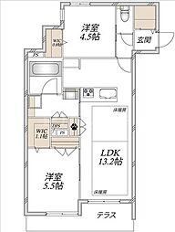 葛飾区青戸8丁目マンション 2LDKの間取図画像