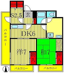 URBANTERRACE亀有 2SKの間取図画像