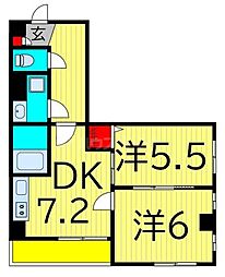 セイコーガーデンXI 2DKの間取図画像