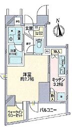 フェルクルール秋葉原 1Kの間取図画像