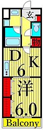 サニーコート東綾瀬 1DKの間取図画像