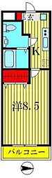 高砂桜喜 1Kの間取図画像