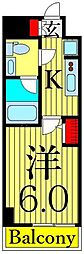 ALTERNA四つ木 1Kの間取図画像