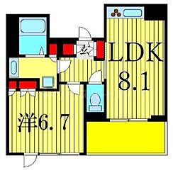 ボワエトワール立石 1DKの間取図画像