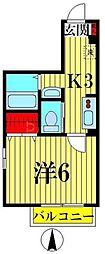 エルスタンザ東綾瀬 1Kの間取図画像