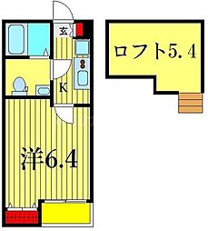 エクセラン柴又 1Kの間取図画像