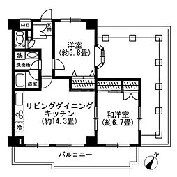 グレイスコート 2LDKの間取図画像