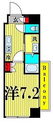 メトロステージ亀有 1Kの間取図画像