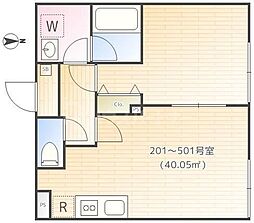 HWHILLS.綾瀬 1LDKの間取図画像