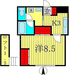 イルミナータ 1Kの間取図画像