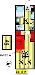 Angel's森 1Kの間取図画像