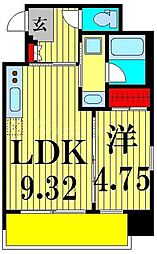プレジオ亀有 1LDKの間取図画像