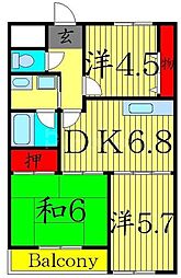 クレド花畑 3DKの間取図画像