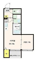 ハーモニーテラス堀切VII 1DKの間取図画像