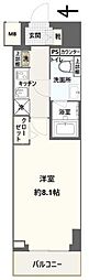 AZESTお花茶屋5 1Kの間取図画像