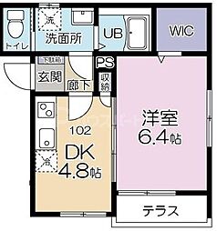 グランシャレー新宿 1DKの間取図画像