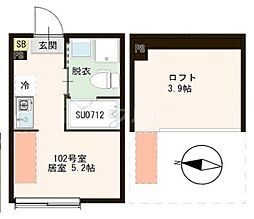 葛飾区青戸1丁目アパート ワンルームの間取図画像