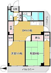 ファミーユ豊玉 2DKの間取図画像