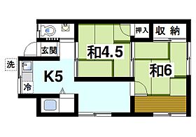 平和荘  ｜ 奈良県奈良市法蓮町（賃貸アパート2K・1階・40.00㎡） その2