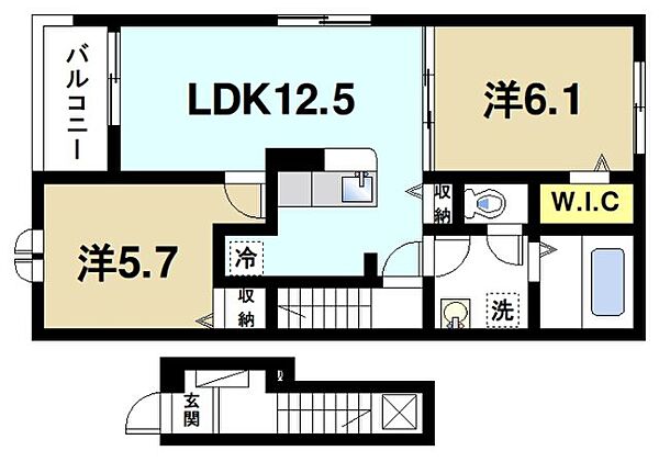 グリーンハイツ加茂II ｜京都府木津川市加茂町里中門伝(賃貸アパート2LDK・2階・56.44㎡)の写真 その2