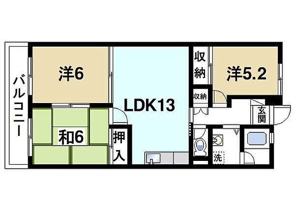 まあぁろ～マンション ｜奈良県奈良市法華寺町(賃貸マンション3LDK・3階・65.86㎡)の写真 その2