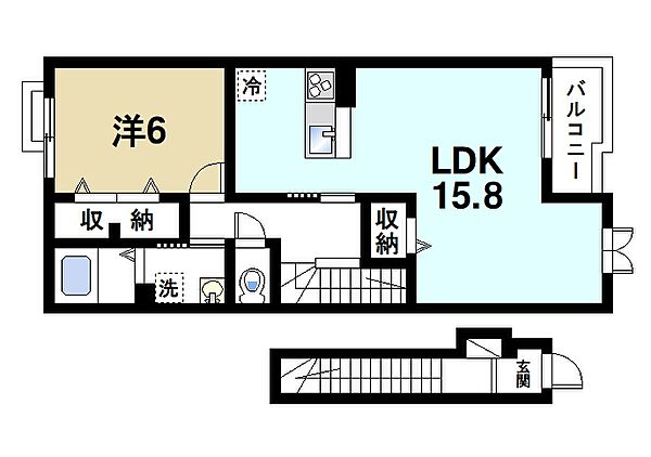 サンガーデンM・I ｜奈良県天理市田部町(賃貸アパート1LDK・2階・53.60㎡)の写真 その2