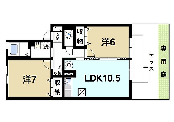 奈良県奈良市西大寺国見町3丁目(賃貸アパート2LDK・1階・54.70㎡)の写真 その2