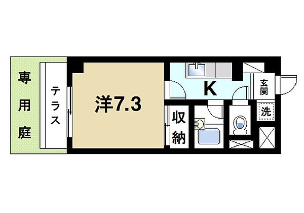 奈良県大和郡山市茶町(賃貸マンション1K・1階・23.44㎡)の写真 その2