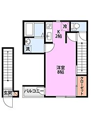 リベルタ北千住 1Kの間取図画像