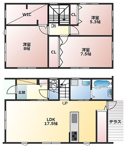 Cube 7 E｜和歌山県和歌山市関戸3丁目(賃貸一戸建3LDK・1階・98.70㎡)の写真 その2