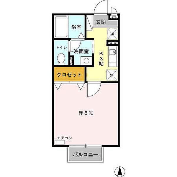 ドゥ シェル 201｜和歌山県海南市岡田(賃貸アパート1K・2階・26.93㎡)の写真 その2