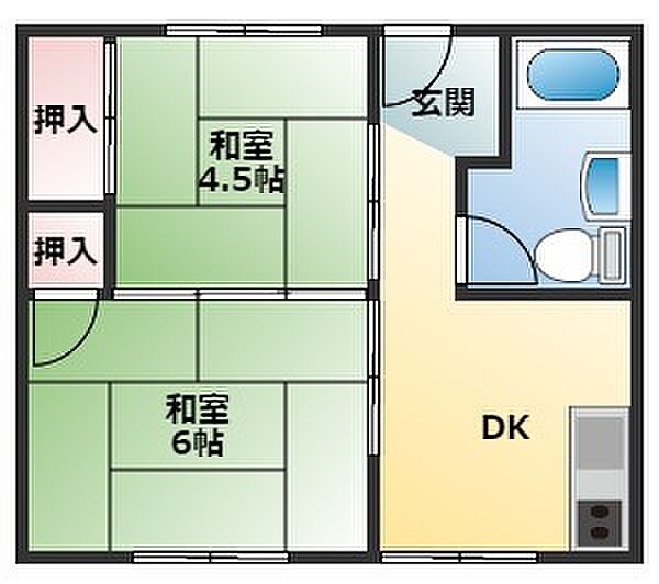 メゾンベル名高 11｜和歌山県海南市名高(賃貸マンション2DK・2階・34.60㎡)の写真 その2