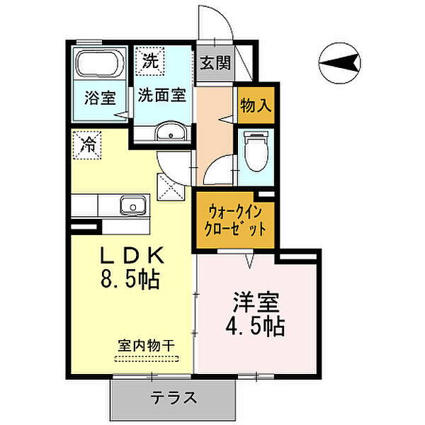 ファミーユ 102｜和歌山県和歌山市神前(賃貸アパート1LDK・1階・35.48㎡)の写真 その2