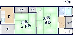 北岸文化 2Kの間取図画像