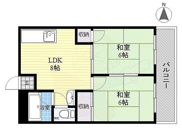 旭ガーデンハイツ ｜大阪府東大阪市旭町(賃貸マンション2LDK・4階・40.00㎡)の写真 その2