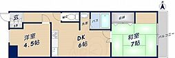 KG.サウスマンション 2DKの間取図画像