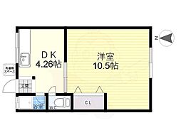 出口ハイツ 1DKの間取図画像