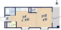 トトロハイツ 1DKの間取図画像