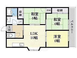 むつみハイツ 3LDKの間取図画像