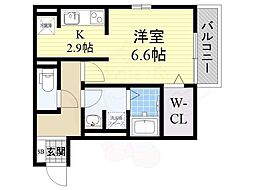 セジュール・ユイット西岩田 1Kの間取図画像