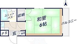 リッチハイツ 1Kの間取図画像