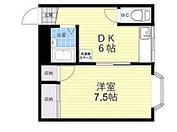 ニシムラハイツ 1DKの間取図画像