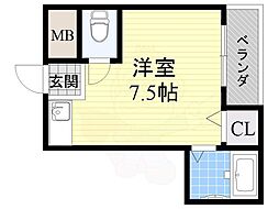 クリエイトパート1 ワンルームの間取図画像