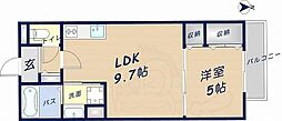 セレニティ松原 1LDKの間取図画像